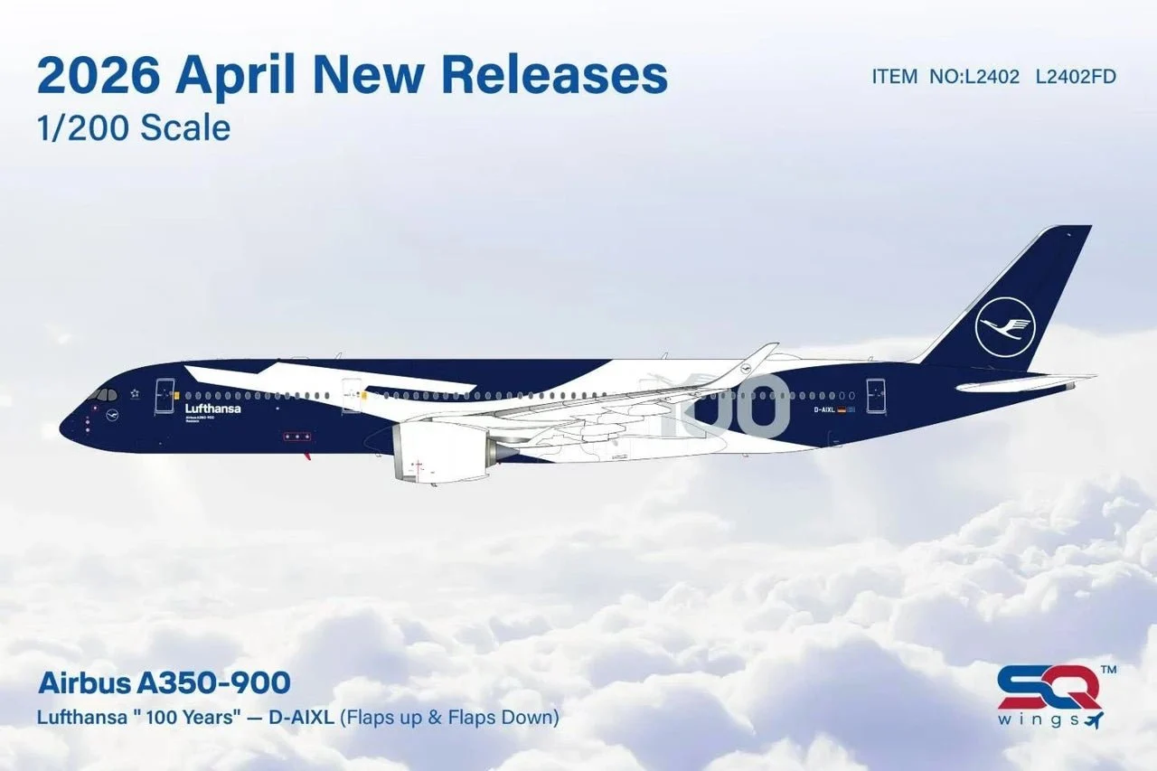 Pre-Order SQ Wings L2402FD 1:200 Lufthansa A350-900 D-AIXL "Flaps Down"