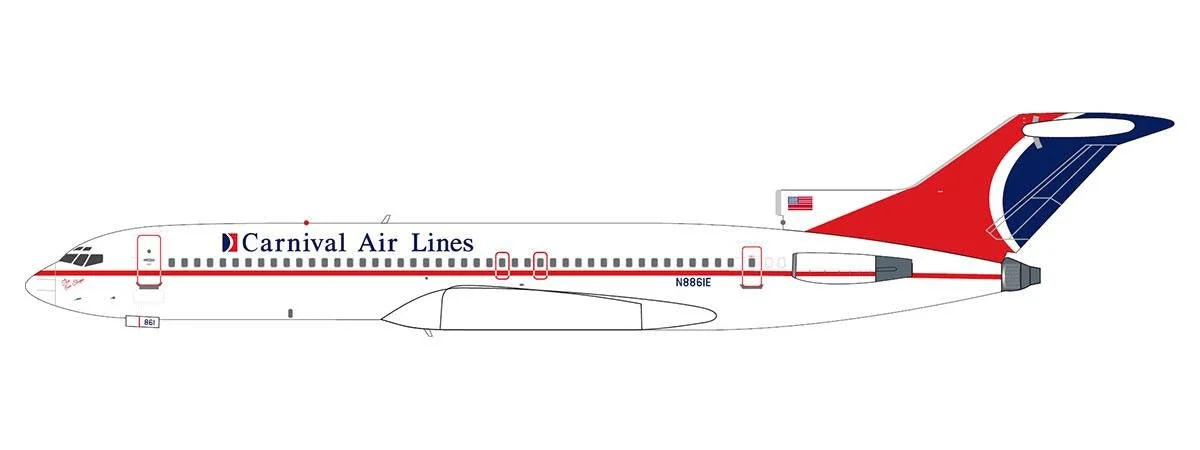 Pre-Order V1:400 400023 1:400 CARNIVAL AIR LINES BOEING 727-200 - N8861E