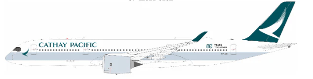 Pre-Order White Box WB-A350-9-025L 1:200 A350-941 Cathay Pacific - 80 Years together B-LQG