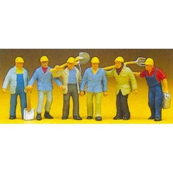 Preiser HO Modern Track Workers w/Accessories (6)