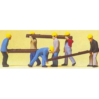 Preiser HO Railroad Workers Carrying Railroad Ties (6)