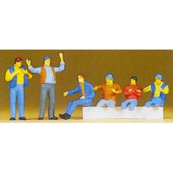 Preiser HO Truck Drivers Sitting (4) & Standing (2)