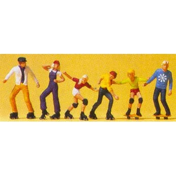 Preiser HO Rollerskaters (4) & Skateboarders (2)