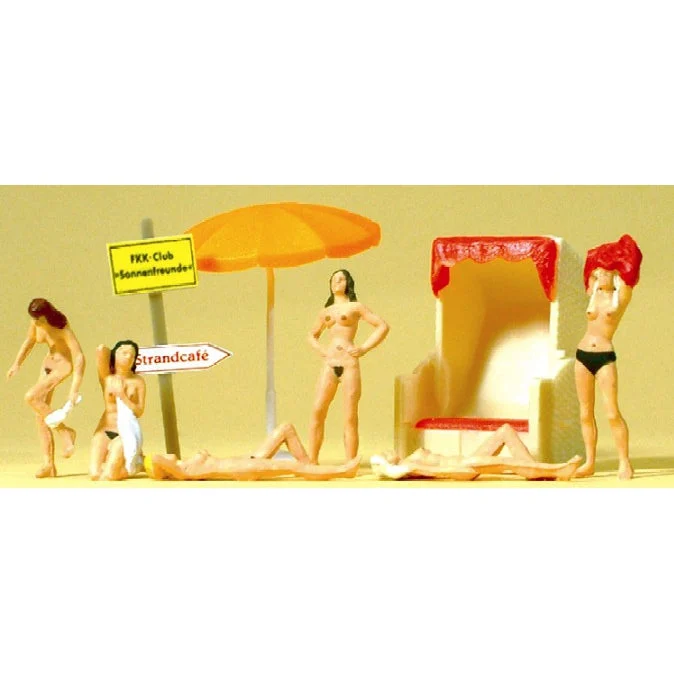 Preiser HO Female Sunbathers w/Cabana (6)