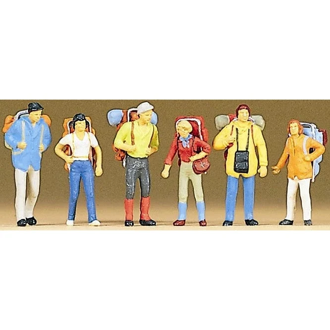 Preiser HO Travelers w/Backpacks (6)