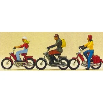 Preiser HO Riders on Mopeds (3)