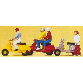 Preiser HO Riders w/Scooters