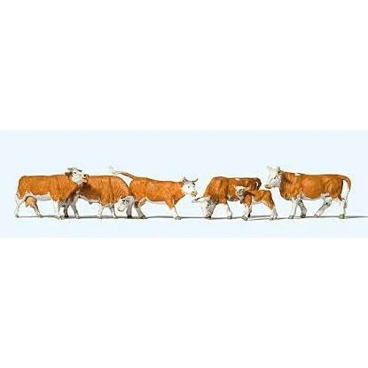 Preiser HO Brown Cows (6)