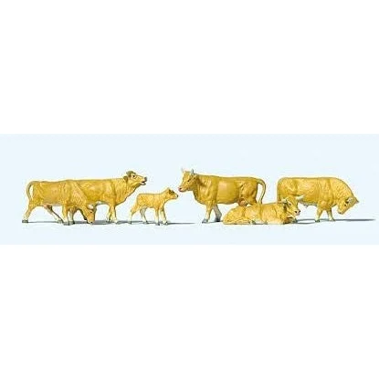 Preiser HO Light Brown Cows (6)