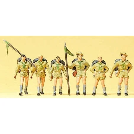 Preiser HO Boy Scouts w/Backpacks (6)