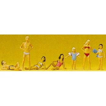 Preiser HO Children & Youths at Pool Standing & Sunbathing (7)