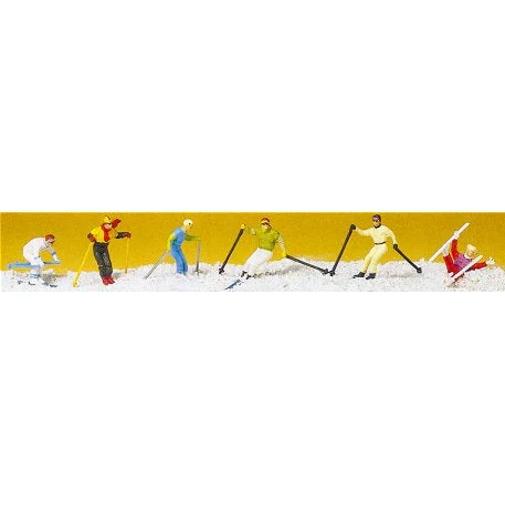 Preiser HO Down Hill Skiers (6)