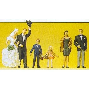 Preiser HO Bride & Groom w/Children & Couple
