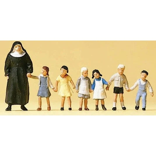 Preiser HO Nun w/Six Children