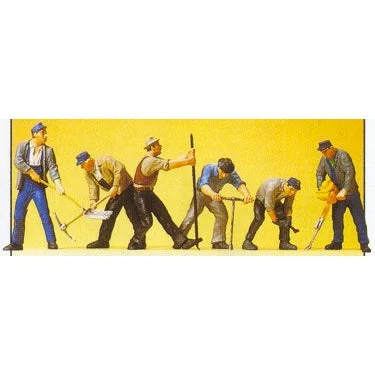 Preiser HO Track Workers w/Tools (6)
