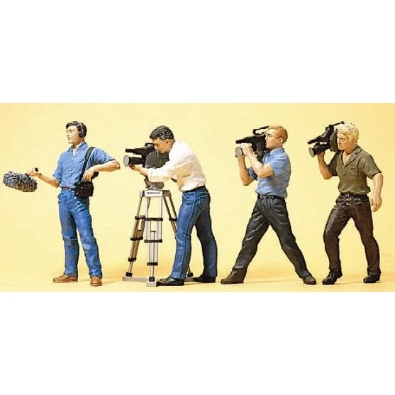 Preiser HO TV Film Crew w/Cameras (4)