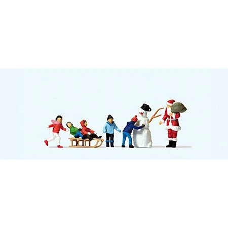 Preiser HO Santa, Snowman & Children (5)