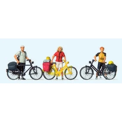 Preiser HO Cyclists Standing w/Bicycles (3)