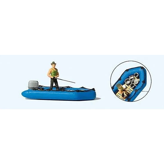 Preiser HO Angler (Fishman) in Dinghy Boat