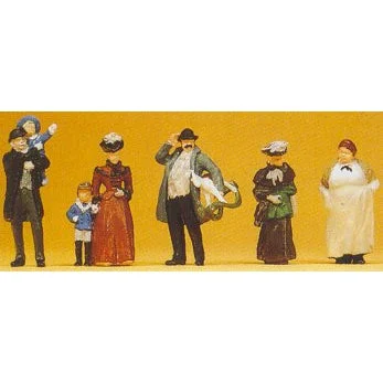 Preiser HO Early 1900 Couple, Children, Man w/Rocking Horse, 2 Women