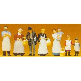 Preiser HO 1900 Era People (5) w/Children (3) in Grocery Store