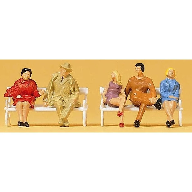 Preiser HO People (5) & Benches (2)