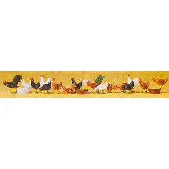 Preiser HO Hens & Roosters (18)