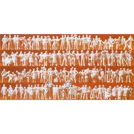 Preiser HO Unpainted Trade People (120) (Kit)