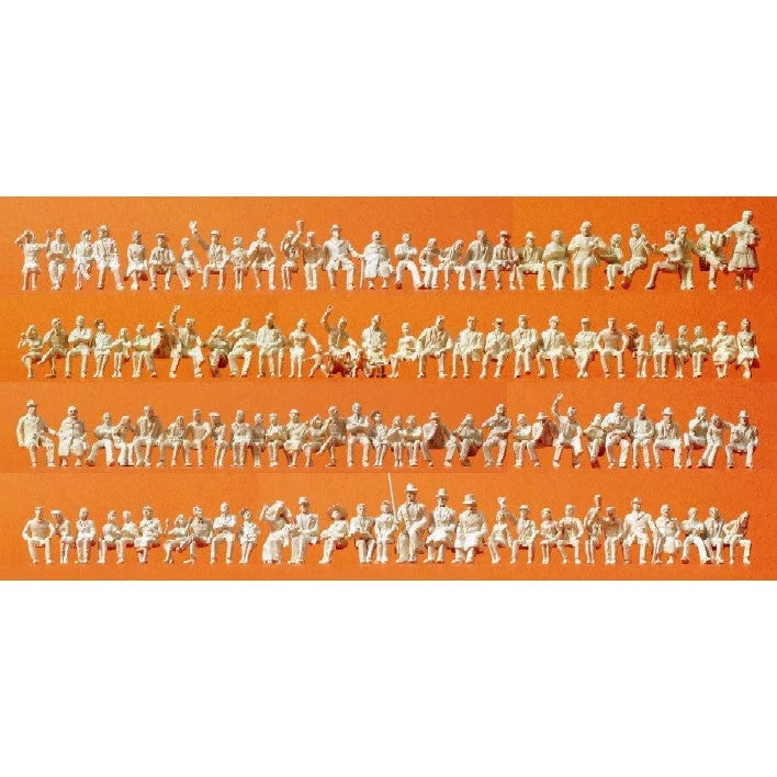 Preiser HO Unpainted People Sitting (120) (Kit)