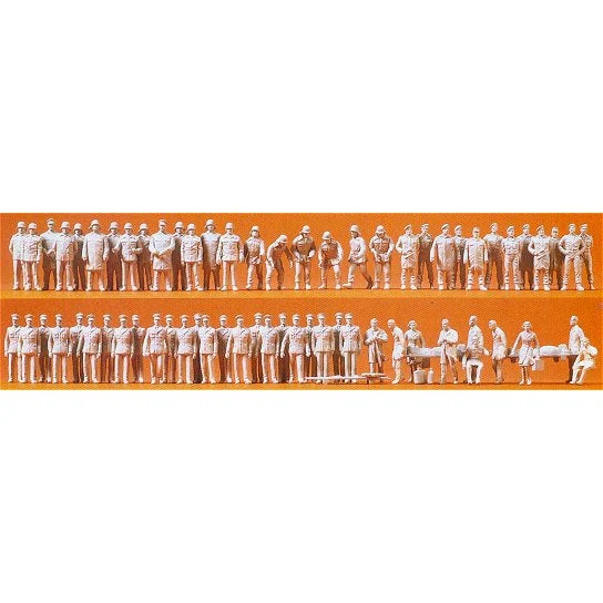 Preiser HO Unpainted Firemen, Police, & Rescue Service (60) (Kit)