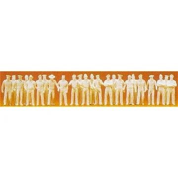 Preiser HO Unpainted Uniformed Male Figures (24) (Kit)