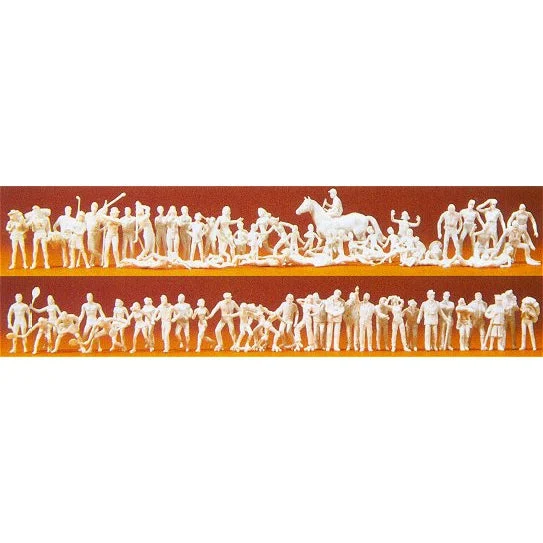 Preiser HO Unpainted Sport/Leisure People (80) (Kit)