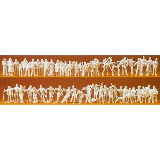 Preiser HO Unpainted People in Winter Dress (65) (Kit)