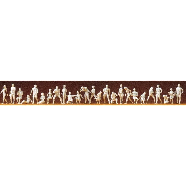 Preiser HO Unpainted Nude Model Figures (26) (Kit)
