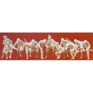 Preiser HO Unpainted German Reich Infantry Riflemen (12) (Kit)