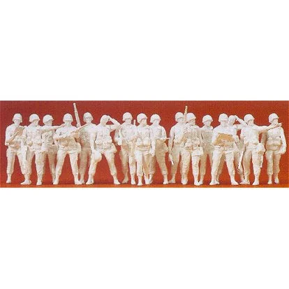 Preiser HO Unpainted US Modern Infantry Figures (16) (Kit)