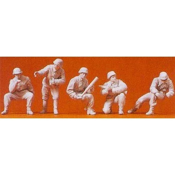 Preiser HO Unpainted German Reich Anti-Tank Gunners 1939-45 (5) (Kit)