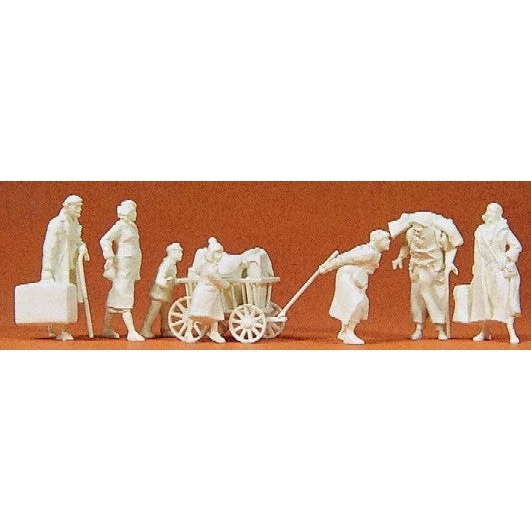 Preiser HO Unpainted Refugees (7) w/Access (Kit)
