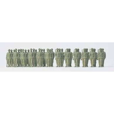 Preiser HO Unpainted German Reich Infantry Riflemen Lined Up 1939-45 (36) (Kit)