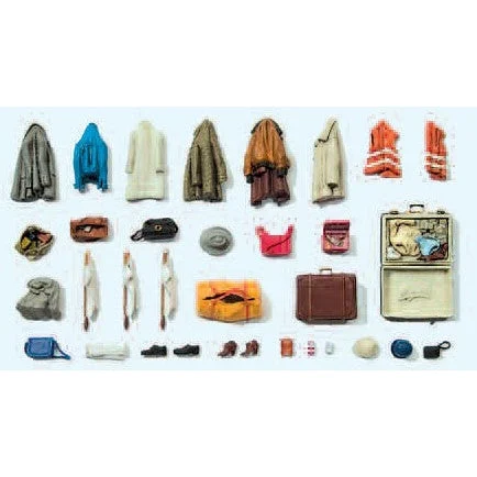 Preiser HO Unpainted Clothes, Safety Vest, Bags, etc. (Kit)