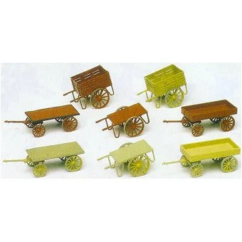 Preiser HO Carts/Wagons (8) (Kit)