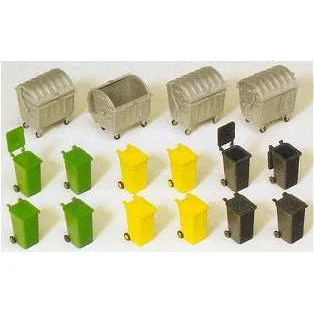 Preiser HO Trash Container Assortment (16) (Kit)