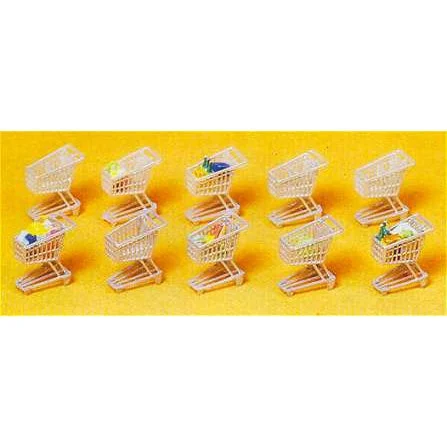 Preiser HO Shopping Carts w/Goods (10) (Kit)