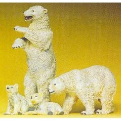 Preiser HO Polar Bears & Cubs (4)