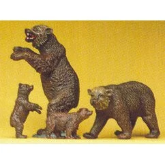 Preiser HO Brown Bears & Cubs (4)