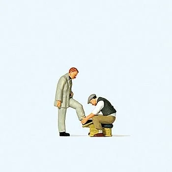 Preiser HO Shoeshine Boy & Customer