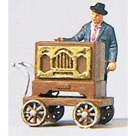 Preiser HO Organ Grinder w/Wagon & Monkey
