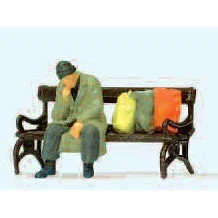 Preiser HO Homeless Man on Bench