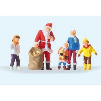 Preiser HO Santa w/Sack & 4 Children