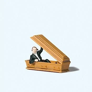 Preiser HO Vampire in Coffin Opening Lid